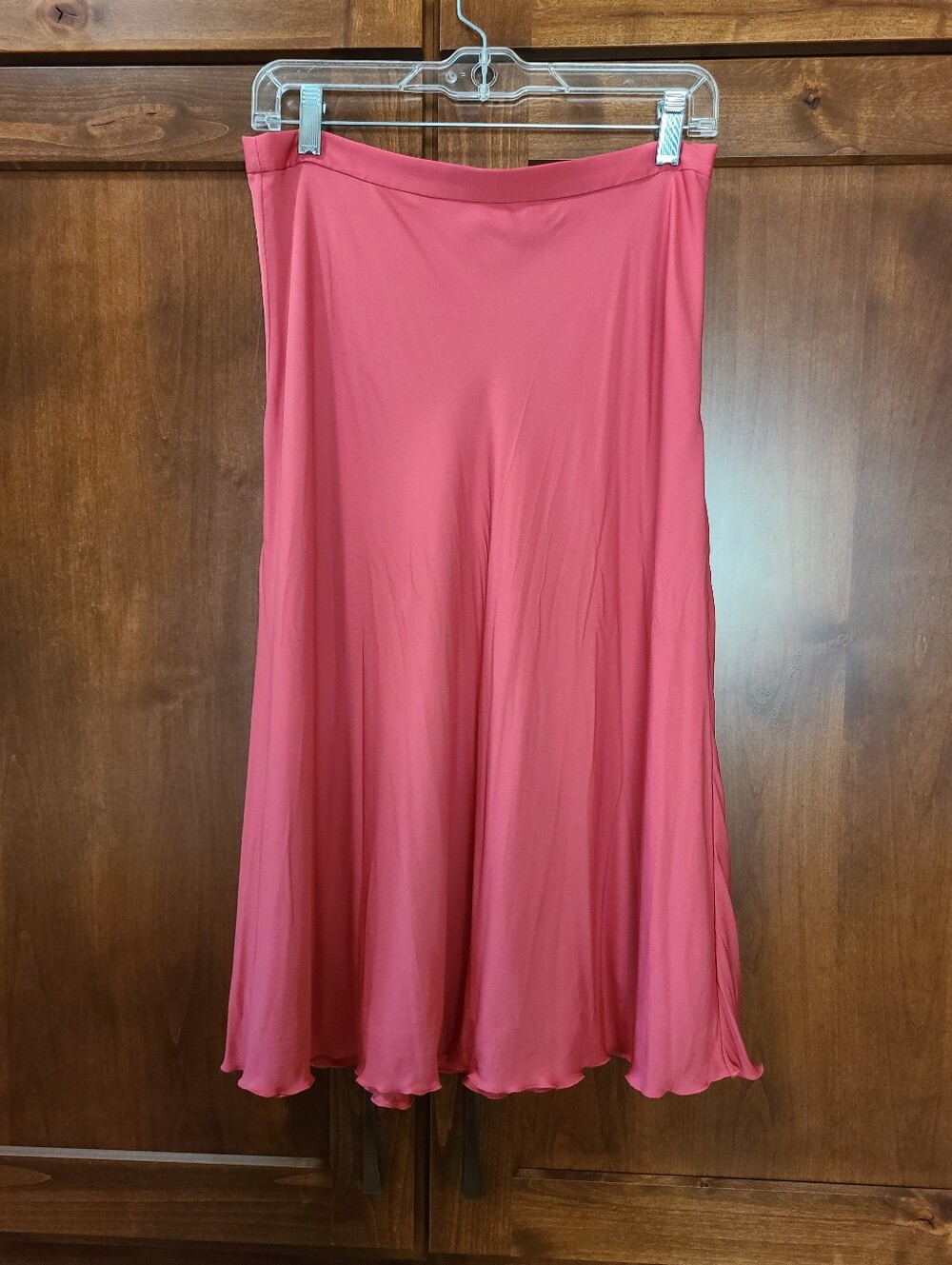 Theory Ruffled Slip Midi Watermelon Coral Skirt Womens Size 4 - Picture 3 of 7